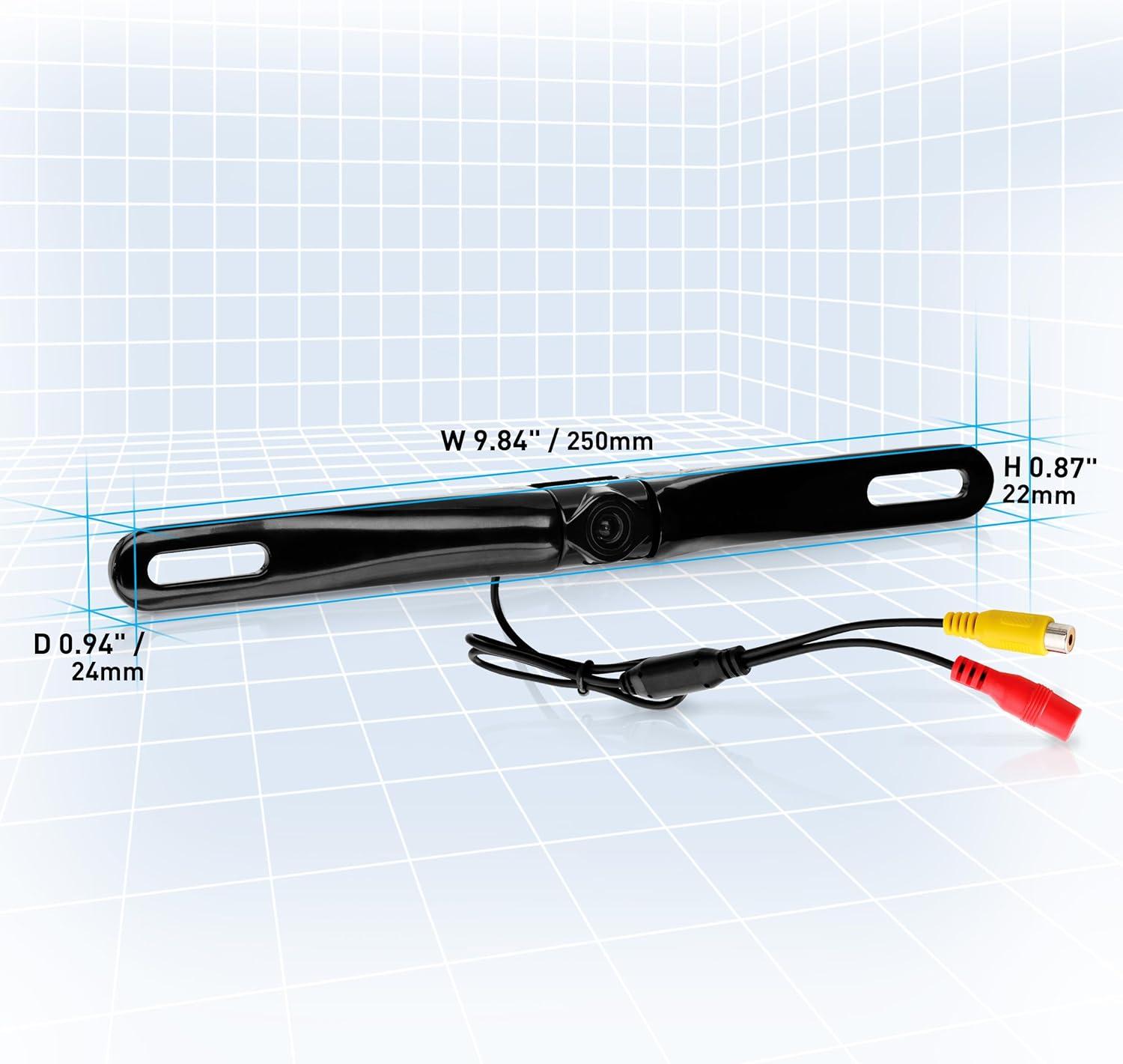 imageBOSS Audio Systems LPCB36 Car Truck Rearview Backup Reverse Camera  License Plate Mount 170 Wide Angle Rear View Cam Low Light FriendlyBlack