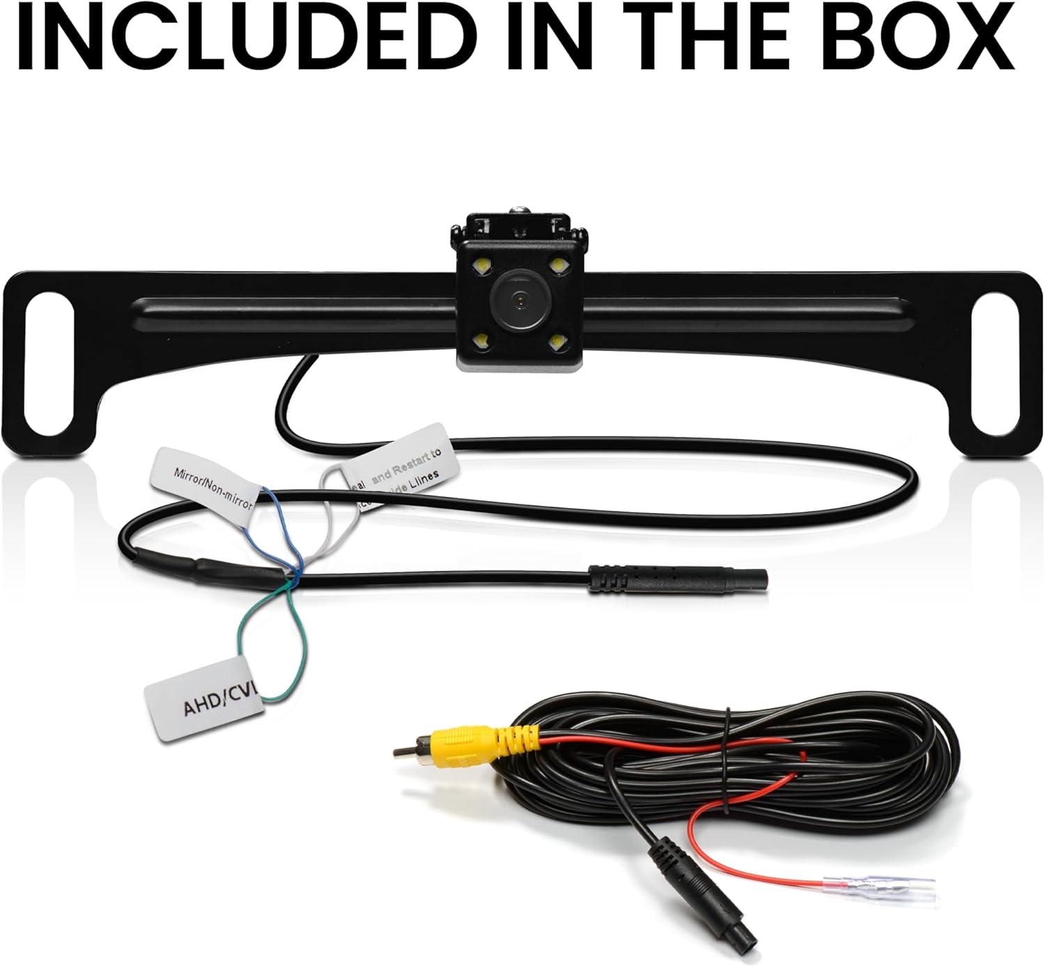 imageBOSS Audio Systems LPCB40 Reverse Rearview License Plate Backup Car Camera  170 Wide Angle Rear View Weatherproof Back Up Cam