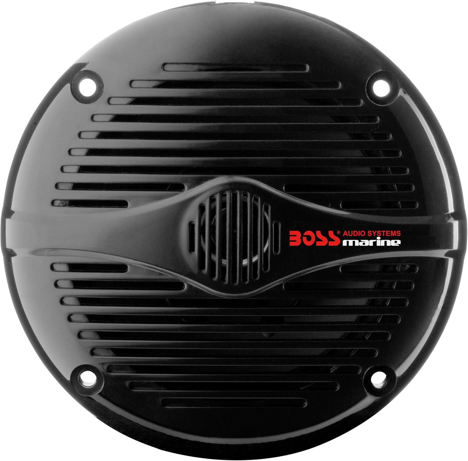 imageBOSS Audio Systems MRGB55W 525 Inch Marine Speakers  Weatherproof 150 Watts Per Pair 75 Watts Each MultiColor Illumination Full Range 2 Way Sold in Pairs525 Black 150W MR50B
