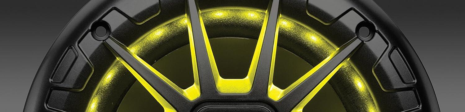 imageBOSS Audio Systems MRGB65S 65 Inch Marine Boat Stereo Speakers  200 Watts Max per pair Coaxial 2 Way Full Range 4 Ohms Weatherproof MultiColor Illumination Sold In PairsBlack