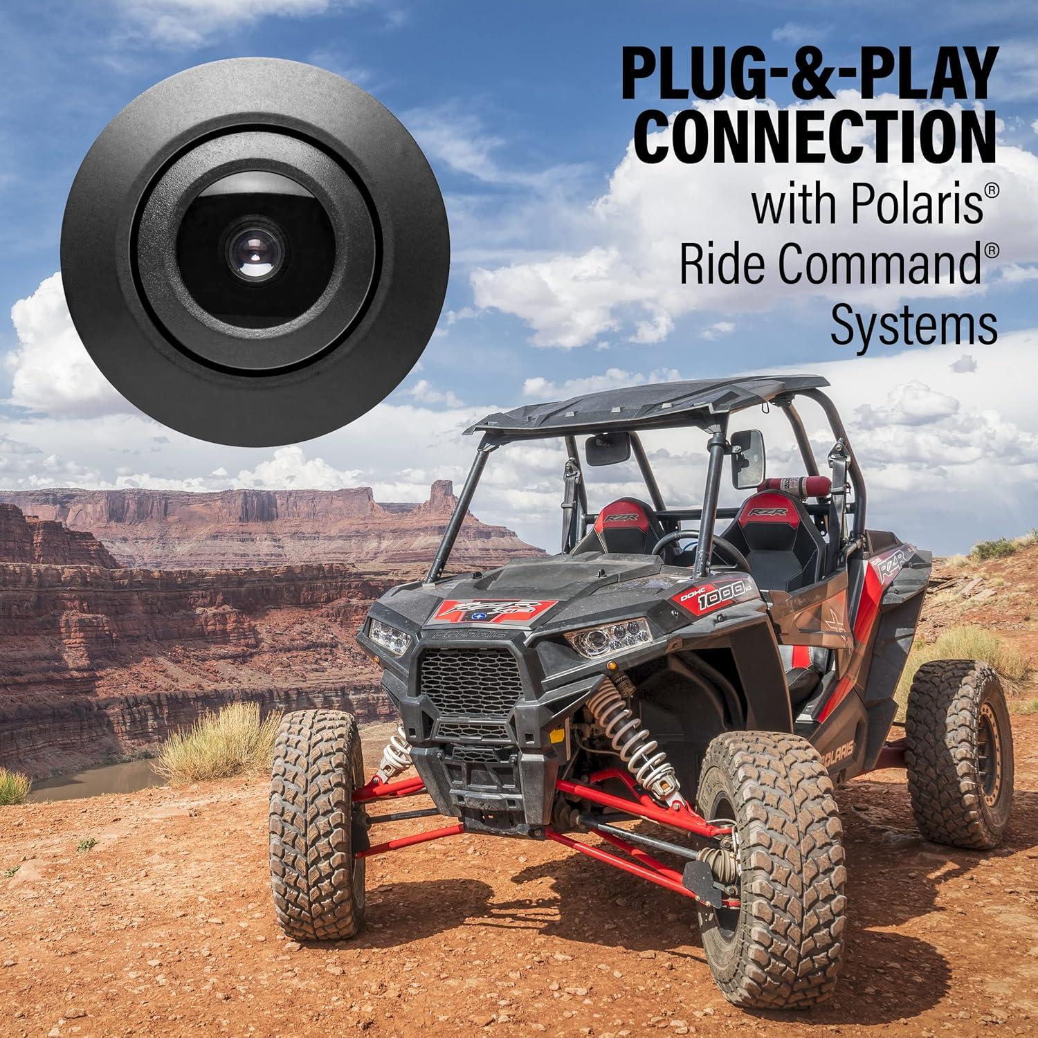 imageBOSS Audio Systems POLCAM OffRoad Front Or Reverse Rearview Backup Vehicle Camera  Compatible With Polaris RZR Ride Command ATV UTV Waterproof IPX6 Rated Low Light Visibility Wide Angle ViewCamera