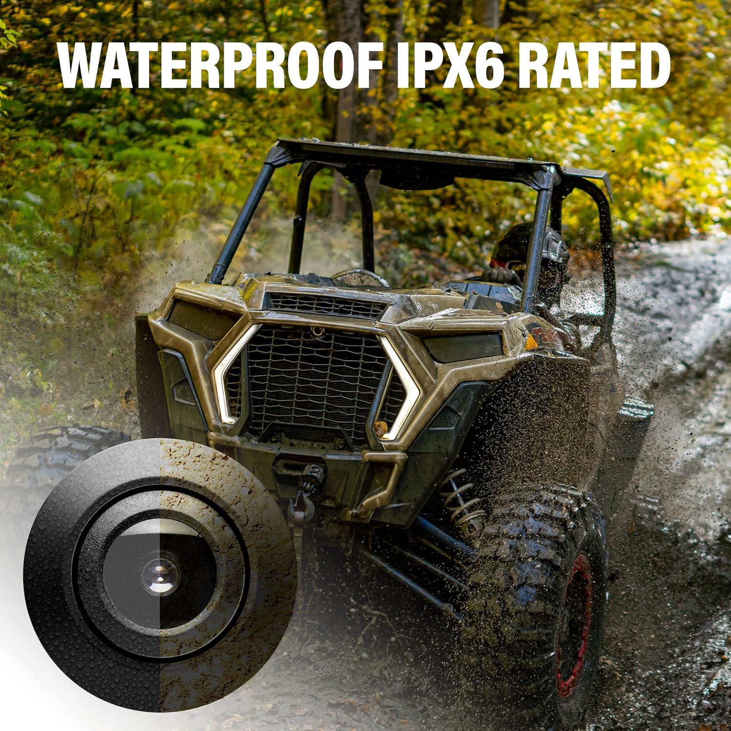 imageBOSS Audio Systems POLCAM OffRoad Front Or Reverse Rearview Backup Vehicle Camera  Compatible With Polaris RZR Ride Command ATV UTV Waterproof IPX6 Rated Low Light Visibility Wide Angle ViewCamera