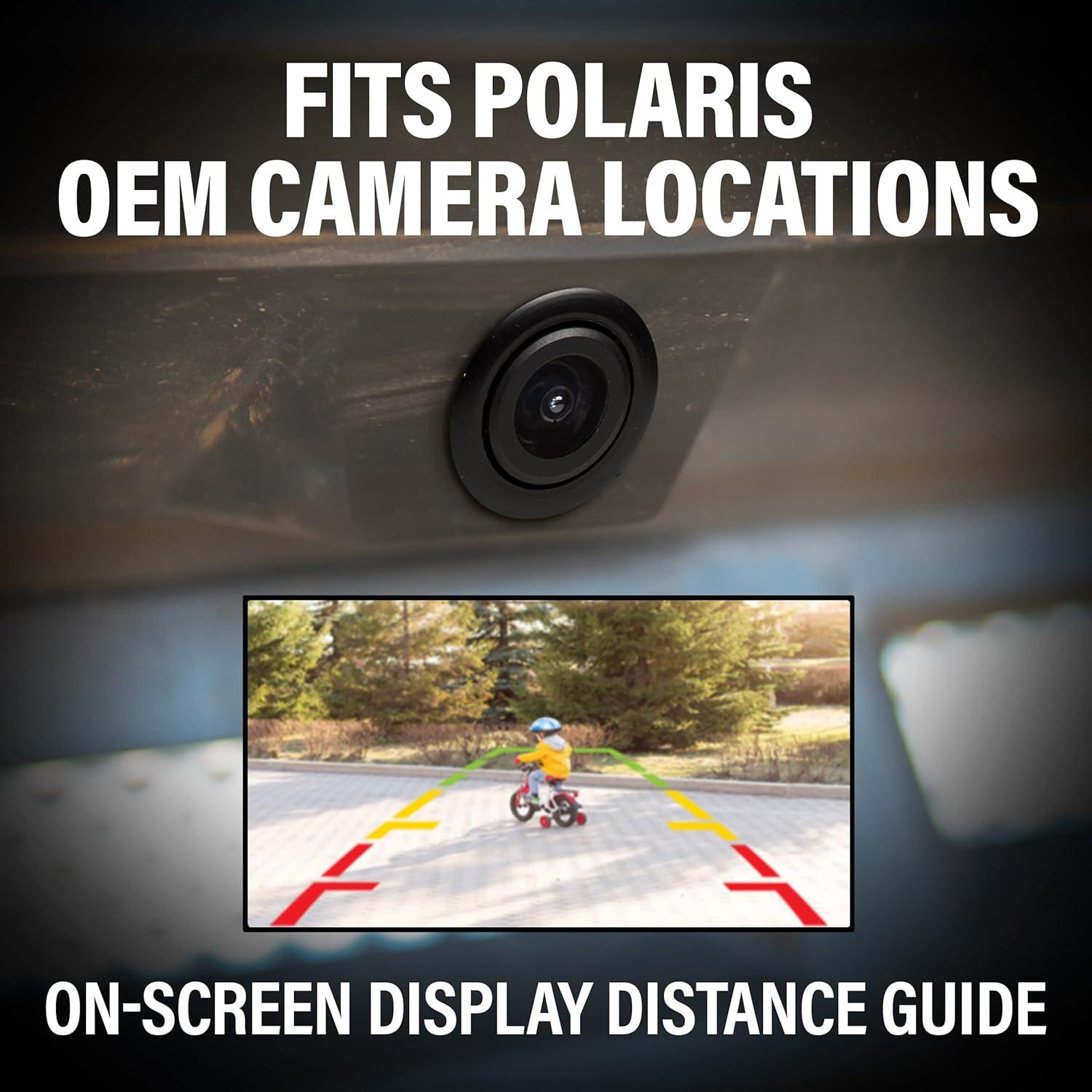 imageBOSS Audio Systems POLCAM OffRoad Front Or Reverse Rearview Backup Vehicle Camera  Compatible With Polaris RZR Ride Command ATV UTV Waterproof IPX6 Rated Low Light Visibility Wide Angle ViewCamera
