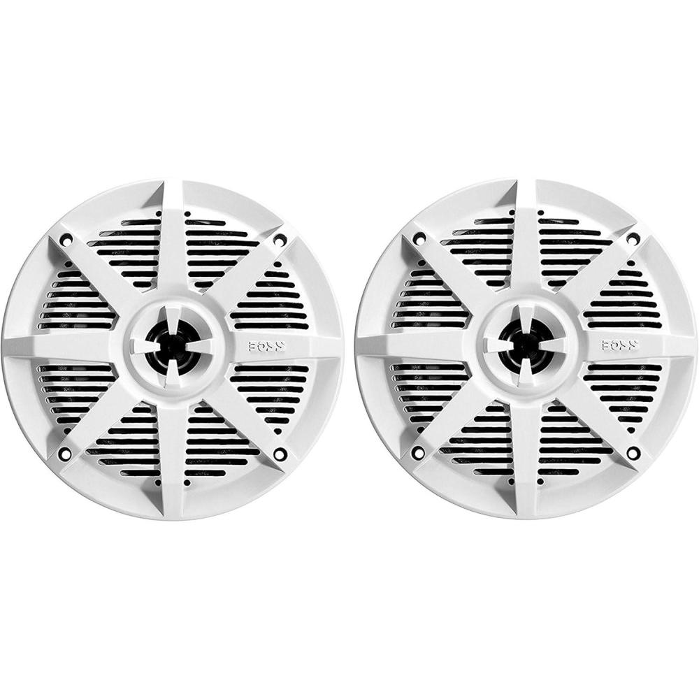 imageBOSS Audio Systems MRGB55W 525 Inch Marine Speakers  Weatherproof 150 Watts Per Pair 75 Watts Each MultiColor Illumination Full Range 2 Way Sold in Pairs525 White 150W MR25W