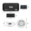 imageBOSS Audio Systems ASK902B6 Marine Boat 65 inch Speakers and 4 Channel Amplifier Package  500 High Output Bluetooth Remote Waterproof PouchAmp System  4 Speaker Package