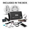 imageBOSS Audio Systems ASK902B6 Marine Boat 65 inch Speakers and 4 Channel Amplifier Package  500 High Output Bluetooth Remote Waterproof PouchAmp System  2 Speaker Package