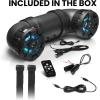 imageBOSS Audio Systems ATV65BRGB ATV UTV Weatherproof Sound System  65 Inch Speakers 1 Inch Tweeters Full Range Audio Builtin Amplifier Bluetooth MultiColor Illumination Hook Up To Stereo8 Speakers  RGB