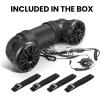 imageBOSS Audio Systems ATV65BRGB ATV UTV Weatherproof Sound System  65 Inch Speakers 1 Inch Tweeters Full Range Audio Builtin Amplifier Bluetooth MultiColor Illumination Hook Up To Stereo65 Speakers  Black with Remote