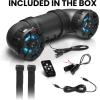 imageBOSS Audio Systems ATV65BRGB ATV UTV Weatherproof Sound System  65 Inch Speakers 1 Inch Tweeters Full Range Audio Builtin Amplifier Bluetooth MultiColor Illumination Hook Up To Stereo65 Speakers  RGB
