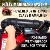 imageBOSS Audio Systems ATV65BRGB ATV UTV Weatherproof Sound System  65 Inch Speakers 1 Inch Tweeters Full Range Audio Builtin Amplifier Bluetooth MultiColor Illumination Hook Up To Stereo4 Speakers  Black