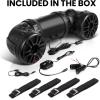 imageBOSS Audio Systems ATV85B ATV UTV Weatherproof Sound System  8 Inch Speakers 15 Inch Tweeters Builtin Amplifier Bluetooth Remote Easy Installation for 12V Vehicles