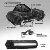 imageBOSS Audio Systems ATVB95LED ATV UTV Sound System  8 Inch Full Range Stereo Speakers 15 Inch Tweeters IPX5 Weatherproof Builtin Amplifier Bluetooth Remote Light Bar Storage Compartment8 Speakers  Black  LED Lightbar