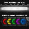 imageBOSS Audio Systems ATVB95LED ATV UTV Sound System  8 Inch Full Range Stereo Speakers 15 Inch Tweeters IPX5 Weatherproof Builtin Amplifier Bluetooth Remote Light Bar Storage Compartment8 Speakers  RGB  LED Lightbar