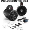 imageBOSS Audio Systems B62ABT ATV UTV Marine Weatherproof Waketower System  Amplified 65 Inch Stereo Speakers Full Range 2 Way Tweeters Bluetooth IPX5 Rated Sold in Pairs for Boat Wake Tower4 Speakers Black 500W