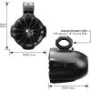 imageBOSS Audio Systems B62ABT ATV UTV Marine Weatherproof Waketower System  Amplified 65 Inch Stereo Speakers Full Range 2 Way Tweeters Bluetooth IPX5 Rated Sold in Pairs for Boat Wake Tower65 Speakers Black 750W