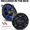 imageBOSS Audio Systems BE524 Rage Series 525 Inch Car Door Speakers  225 Watts Pair 4 Way Full Range Coaxial Tweeters Sold in Pairs Bocinas para Carro525 4Way