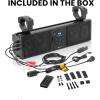 imageBOSS Audio Systems BRT36A ATV UTV Sound Bar  36 Inches Wide 4 Inch Speakers 1 Inch Tweeters Full Range IPX5 Weatherproof Bluetooth Builtin Amplifier USB Port Golf Cart CompatibleBar System