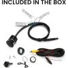 imageBOSS Audio Systems CAM21 Car Rearview Reverse Backup Camera  License Plate Mount 170 Wide Angle Rear View Low Light Friendly Cam For Truck