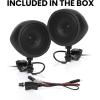 imageBOSS Audio Systems MCBK425BA 3 Inch Motorcycle Speakers  Builtin Bluetooth Amplifier Weatherproof Volume Control ATV UTV Compatible2 3 Black Speakers