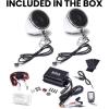 imageBOSS Audio Systems MCBK520B Motorcycle 3 Inch Stereo Speakers and Amplifier Audio Sound System  Bluetooth 2 Channel Amplifier Weatherproof FM Tuner USB SD Auxiliary In ATV UTV Compatible2 3 Chrome Speakers  Class AB Amp