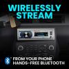 imageBOSS Audio Systems MCK632WB6 Bluetooth Car Stereo Receiver with USB Port 90W Dual Cone Speakers Color Illumination Weatherproofing Media Playback and Detachable Front PanelReceiver  2 White Speakers