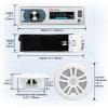 imageBOSS Audio Systems MCK632WB6 Bluetooth Car Stereo Receiver with USB Port 90W Dual Cone Speakers Color Illumination Weatherproofing Media Playback and Detachable Front PanelReceiver  2 White Speakers