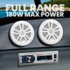 imageBOSS Audio Systems MCK632WB6 Bluetooth Car Stereo Receiver with USB Port 90W Dual Cone Speakers Color Illumination Weatherproofing Media Playback and Detachable Front PanelReceiver  2 White Speakers