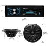 imageBOSS Audio Systems MCK632WB6 Bluetooth Car Stereo Receiver with USB Port 90W Dual Cone Speakers Color Illumination Weatherproofing Media Playback and Detachable Front PanelMCBK634B64
