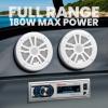 imageBOSS Audio Systems MCK632WB6 Bluetooth Car Stereo Receiver with USB Port 90W Dual Cone Speakers Color Illumination Weatherproofing Media Playback and Detachable Front PanelReceiver  4 White Speakers