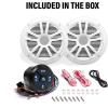 imageBOSS Audio Systems MG150W6 Marine Boat Stereo Sound System Speaker Package  Builtin 2 Cannel Amplifier Head Unit IPX6 Weatherproof Bluetooth No CD Player USB 65 Inch Full Range Speakers