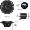imageBOSS Audio Systems MGR350B Marine Boat Stereo Gauge Receiver  Bluetooth Head Unit No CD DVD Player Builtin 4 Channel Amplifier Weatherproof USB USB ChargingMGR350B  2 Black Speakers