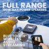 imageBOSS Audio Systems MGR350B Marine Boat Stereo Gauge Receiver  Bluetooth Head Unit No CD DVD Player Builtin 4 Channel Amplifier Weatherproof USB USB ChargingMGR450B  2 Black Speakers