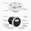 imageBOSS Audio Systems MGR350B Marine Boat Stereo Gauge Receiver  Bluetooth Head Unit No CD DVD Player Builtin 4 Channel Amplifier Weatherproof USB USB ChargingMGR350B  2 White Speakers