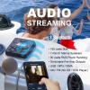 imageBOSS Audio Systems MGR350B Marine Boat Stereo Gauge Receiver  Bluetooth Head Unit No CD DVD Player Builtin 4 Channel Amplifier Weatherproof USB USB ChargingMGR450B  2 Black Speakers