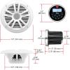 imageBOSS Audio Systems MGR350B Marine Boat Stereo Gauge Receiver  Bluetooth Head Unit No CD DVD Player Builtin 4 Channel Amplifier Weatherproof USB USB ChargingMGR350B  2 White Speakers