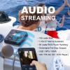 imageBOSS Audio Systems MGR350B Marine Boat Stereo Gauge Receiver  Bluetooth Head Unit No CD DVD Player Builtin 4 Channel Amplifier Weatherproof USB USB ChargingMGR450B  2 White Speakers