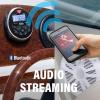 imageBOSS Audio Systems MGR350B Marine Boat Stereo Gauge Receiver  Bluetooth Head Unit No CD DVD Player Builtin 4 Channel Amplifier Weatherproof USB USB ChargingMGR350B  2 White Speakers