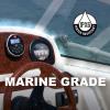 imageBOSS Audio Systems MGR350B Marine Boat Stereo Gauge Receiver  Bluetooth Head Unit No CD DVD Player Builtin 4 Channel Amplifier Weatherproof USB USB ChargingMGR350B Receiver
