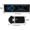 imageBOSS Audio Systems MR1308UABK Marine Boat Stereo  Single Din Bluetooth No CD DVD Player AMFM Radio Receiver Auxin USBBluetooth Receiver Black