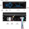 imageBOSS Audio Systems MR1308UABK Marine Boat Stereo  Single Din Bluetooth No CD DVD Player AMFM Radio Receiver Auxin USBBluetooth Receiver Black