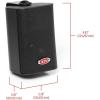 imageBOSS Audio Systems MR43B 200 Watt Per Pair 4 Inch Full Range 3 Way Weatherproof Marine Speakers Sold in Pairs4 3Way Black Box Speaker