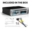 imageBOSS Audio Systems MR500UABS Marine Boat Stereo  Single Din Bluetooth CD DVD Player AMFM Radio Receiver USBSilver