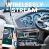 imageBOSS Audio Systems MR500UABS Marine Boat Stereo  Single Din Bluetooth CD DVD Player AMFM Radio Receiver USBSilver