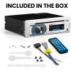 imageBOSS Audio Systems MR500UABS Marine Boat Stereo  Single Din Bluetooth CD DVD Player AMFM Radio Receiver USBWhite