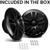 imageBOSS Audio Systems MR6B 65 inch Marine Stereo Boat Speakers  180 Watts pair 2 Way Full Range Tweeters Coaxial Weatherproof Sold in PairsBLACK