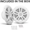 imageBOSS Audio Systems MR6B 65 inch Marine Stereo Boat Speakers  180 Watts pair 2 Way Full Range Tweeters Coaxial Weatherproof Sold in PairsWHITE