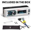 imageBOSS Audio Systems MR762BRGB Marine Boat Stereo  Single Din Bluetooth CD DVD Player AM FM Radio Receiver Weatherproof Multicolor IlluminationWhite Receiver wo CD