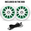 imageBOSS Audio Systems MRGB55W 525 Inch Marine Speakers  Weatherproof 150 Watts Per Pair 75 Watts Each MultiColor Illumination Full Range 2 Way Sold in Pairs525 White 150W MRGB55W