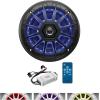 imageBOSS Audio Systems MRGB65S 65 Inch Marine Boat Stereo Speakers  200 Watts Max per pair Coaxial 2 Way Full Range 4 Ohms Weatherproof MultiColor Illumination Sold In PairsSilver