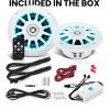 imageBOSS Audio Systems MRGB65S 65 Inch Marine Boat Stereo Speakers  200 Watts Max per pair Coaxial 2 Way Full Range 4 Ohms Weatherproof MultiColor Illumination Sold In PairsWhite